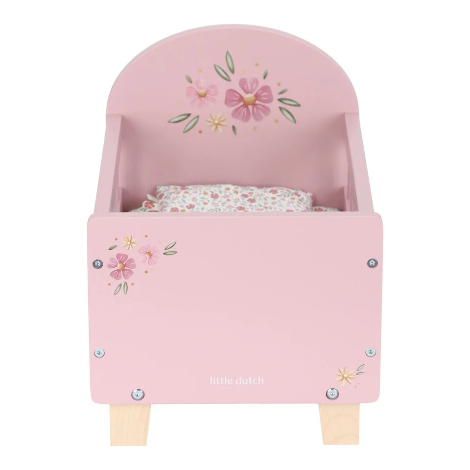 poppenbed hout, roze - LITTLE DUTCH