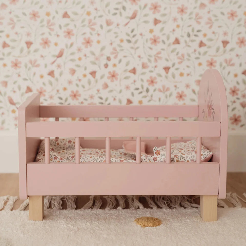 poppenbed hout, roze - LITTLE DUTCH