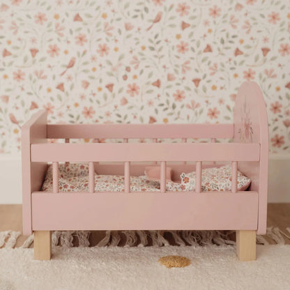 poppenbed hout, roze - LITTLE DUTCH
