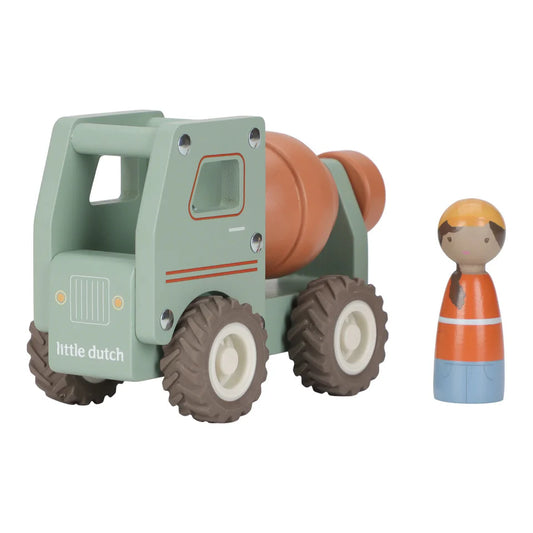 houten cementwagen, groen - LITTLE DUTCH