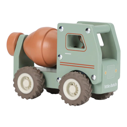 houten cementwagen, groen - LITTLE DUTCH