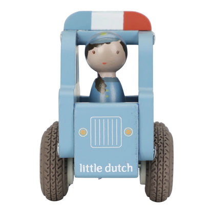 houten politiewagen, blauw - LITTLE DUTCH
