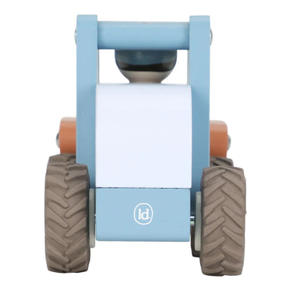houten bulldozer, blauw - LITTLE DUTCH
