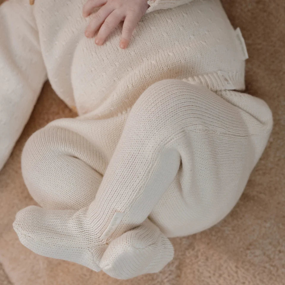 broek met voetjes, wit - LITTLE DUTCH
