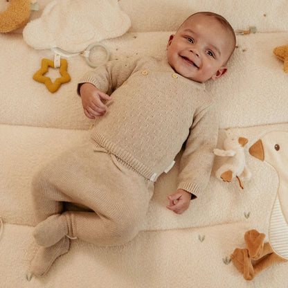 broek met voetjes, beige - LITTLE DUTCH