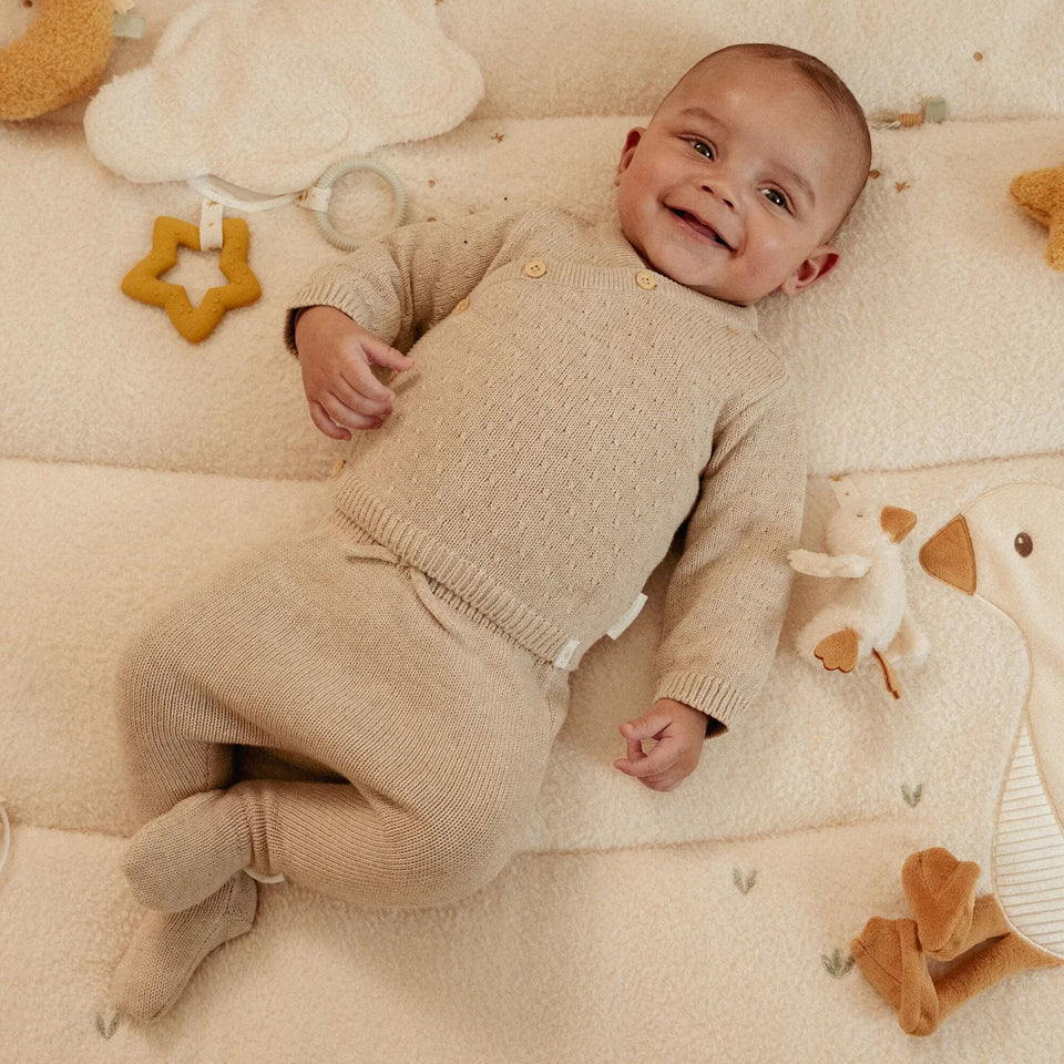 trui overslag, beige - LITTLE DUTCH