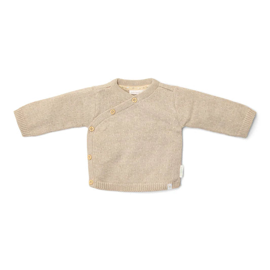 trui overslag, beige - LITTLE DUTCH