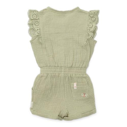 jumpsuit mousseline, grass green - LITTLE DUTCH