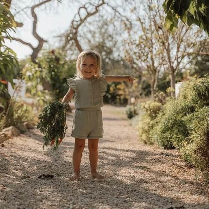 jumpsuit mousseline, grass green - LITTLE DUTCH