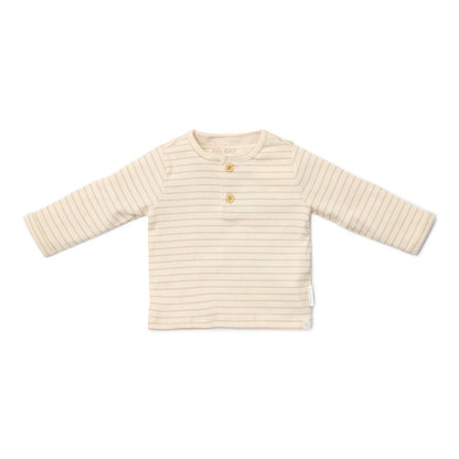 t-shirt lange mouw, stripes beige - LITTLE DUTCH