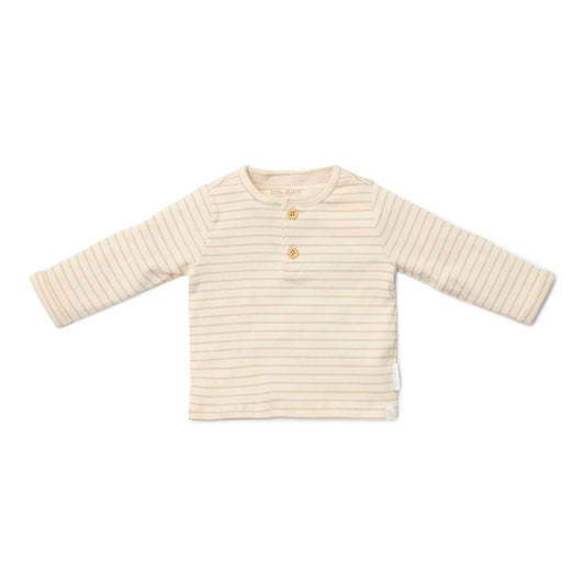 t-shirt lange mouw, stripes beige - LITTLE DUTCH