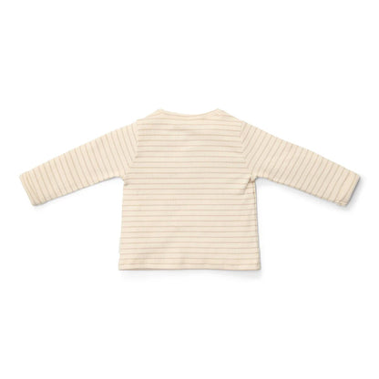 t-shirt lange mouw, stripes beige - LITTLE DUTCH