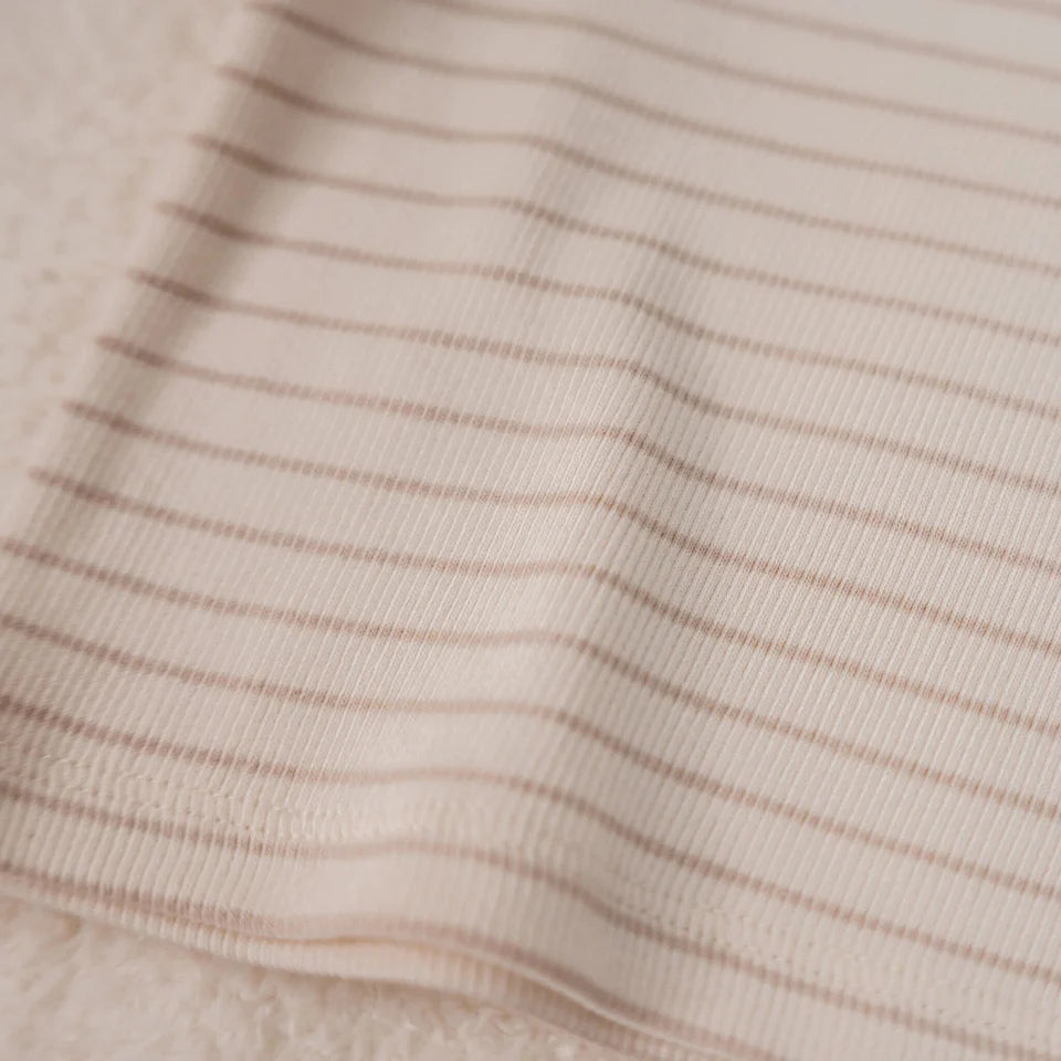 t-shirt lange mouw, stripes beige - LITTLE DUTCH