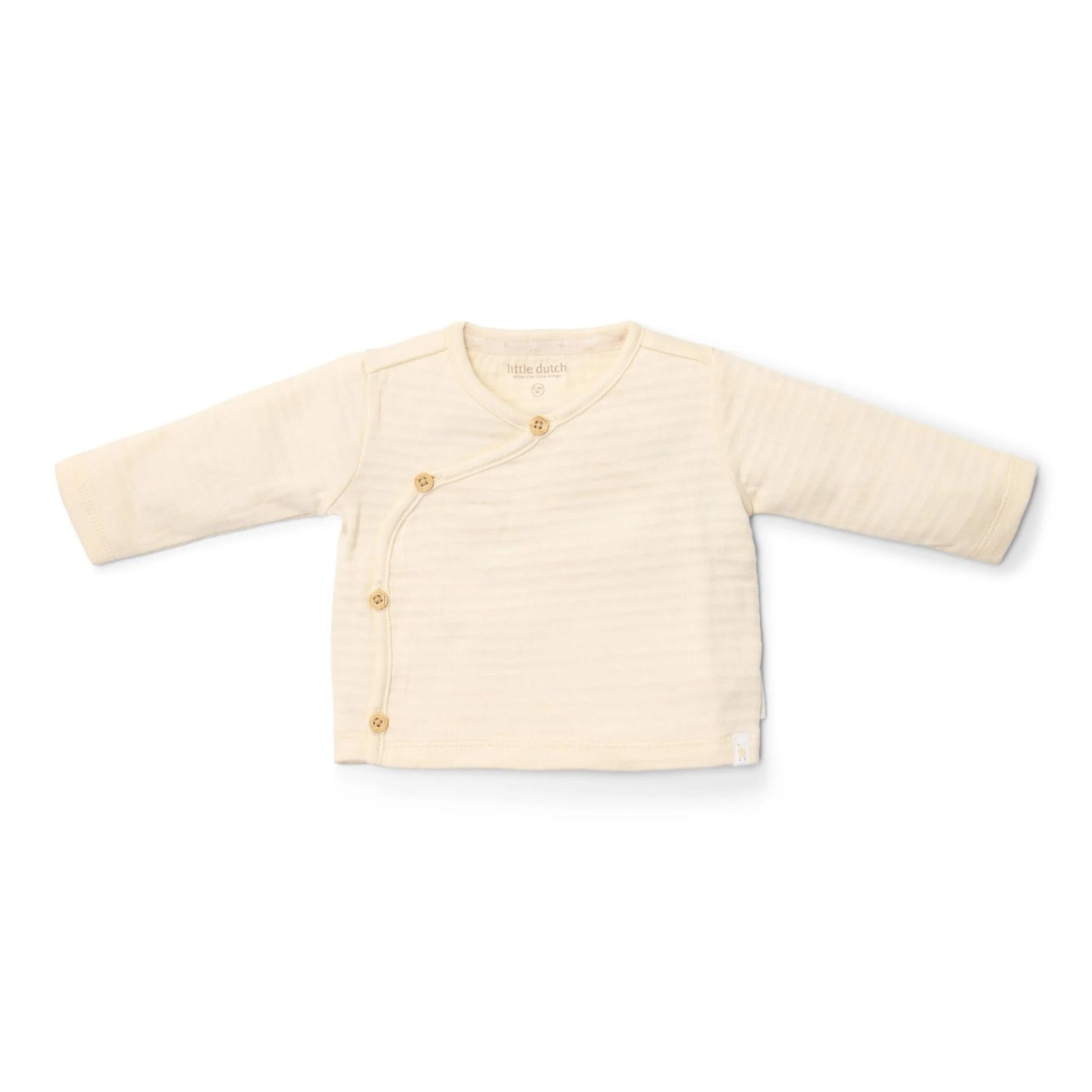t-shirt overslag lange mouw, creme - LITTLE DUTCH