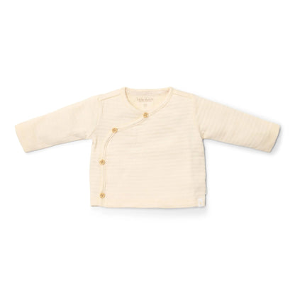 t-shirt overslag lange mouw, creme - LITTLE DUTCH