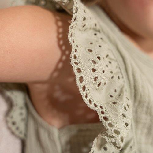 jumpsuit mousseline, grass green - LITTLE DUTCH