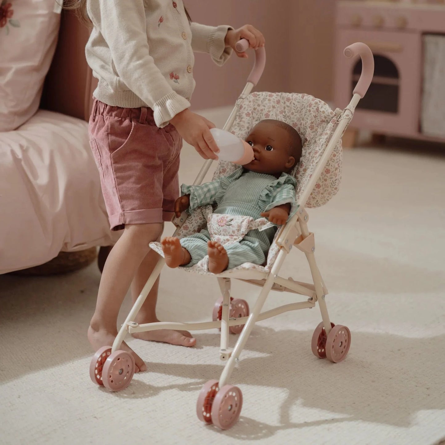 poppenbuggy, soft flowers - LITTLE DUTCH