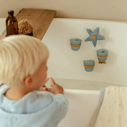 badspeelgoed bekers, blauw - LITTLE DUTCH