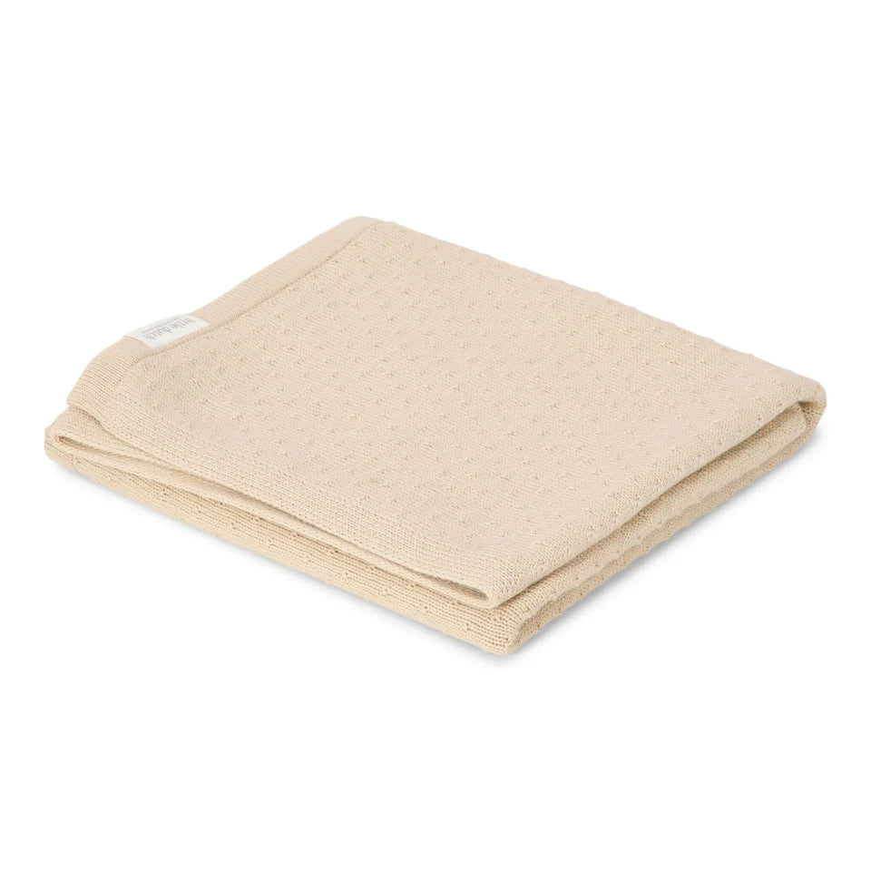 wiegdeken gebreid, beige - LITTLE DUTCH