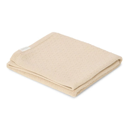 wiegdeken gebreid, beige - LITTLE DUTCH