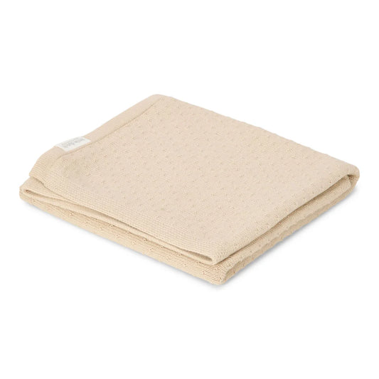 wiegdeken gebreid, beige - LITTLE DUTCH