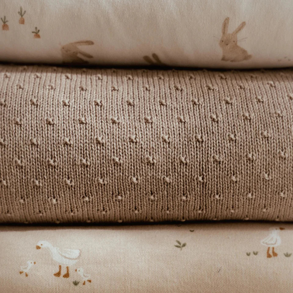 wiegdeken gebreid, beige - LITTLE DUTCH