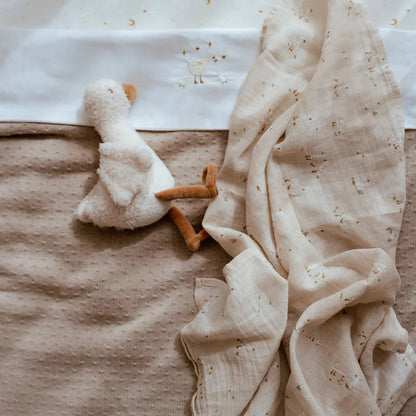 wiegdeken gebreid, beige - LITTLE DUTCH