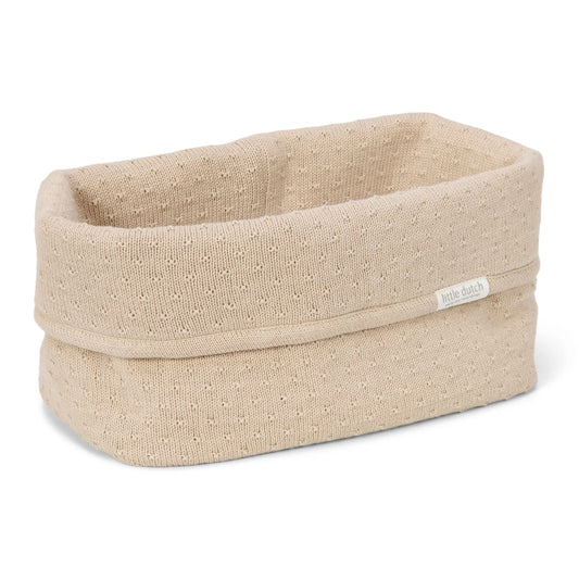 commodemandje gebreid groot, beige pointelle - LITTLE DUTCH