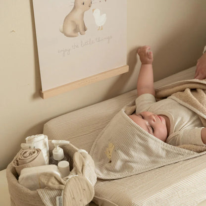 badcape newborn neutrals, beige - LITTLE DUTCH