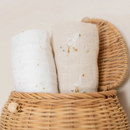 verzorgingsdoek, 2-pack, little goose  - LITTLE DUTCH