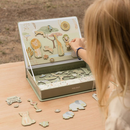 magnetisch speelbord, safari friends - LITTLE DUTCH