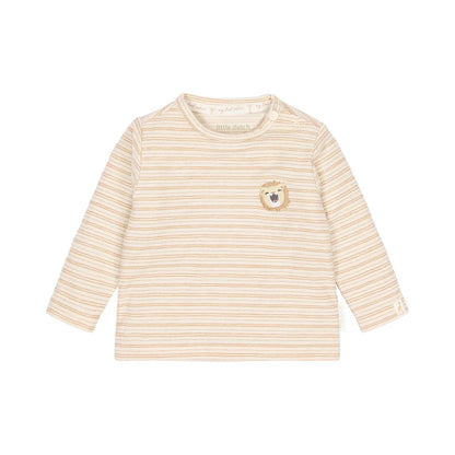 t-shirt lange mouw stripe, brown - LITTLE DUTCH