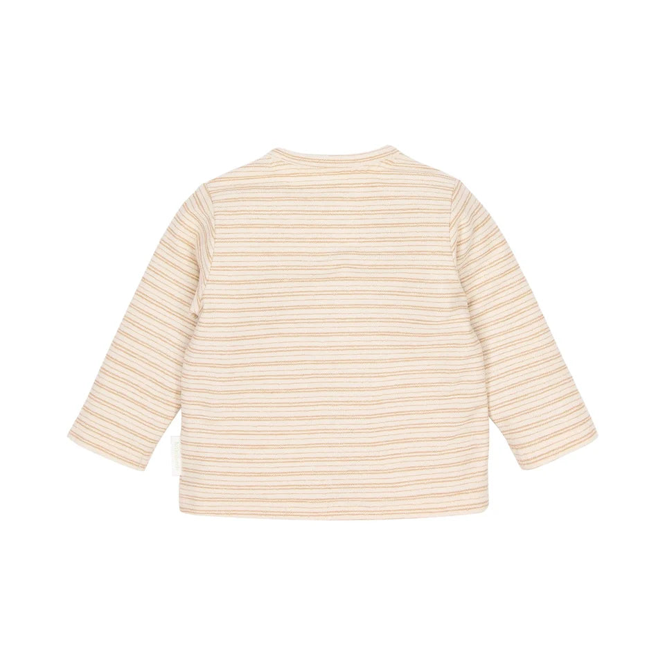 t-shirt lange mouw stripe, brown - LITTLE DUTCH