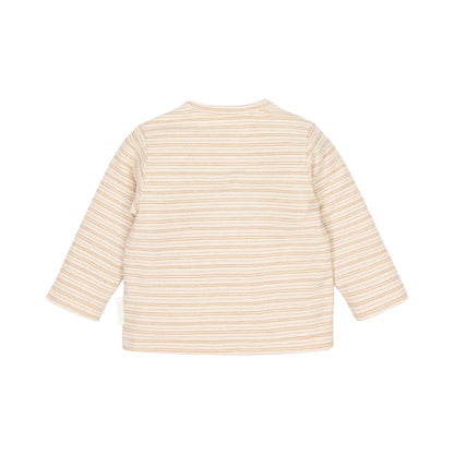t-shirt lange mouw stripe, brown - LITTLE DUTCH