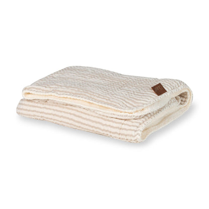 wiegdeken teddy natural, stripes - QUAX