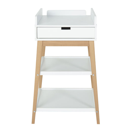 luiertafel hip + lade, white/natural - QUAX