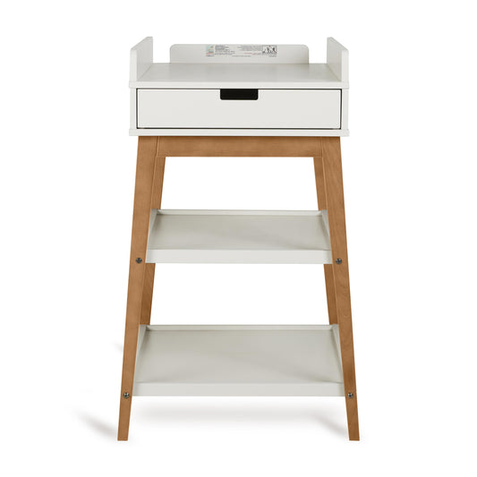 luiertafel hip + lade, clay/walnut- QUAX