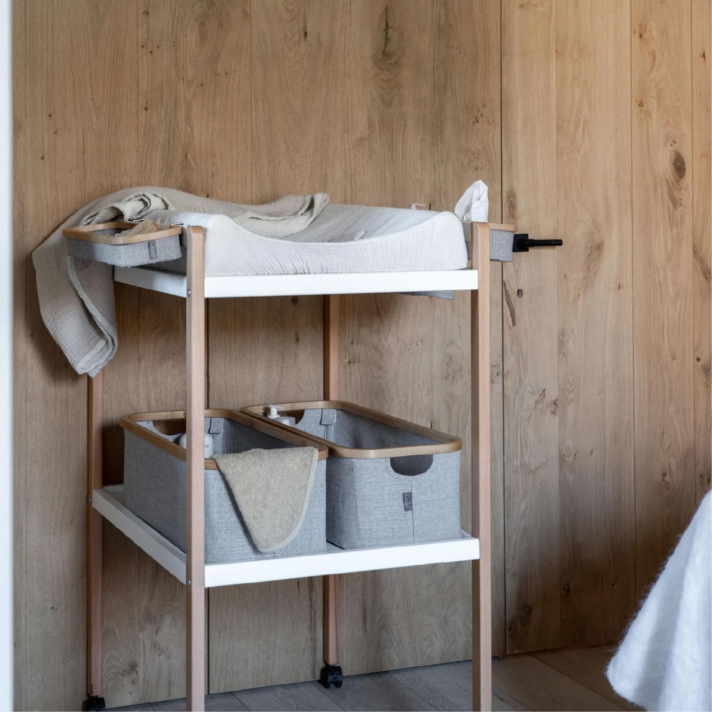 luiertafel mori, wit/naturel - QUAX