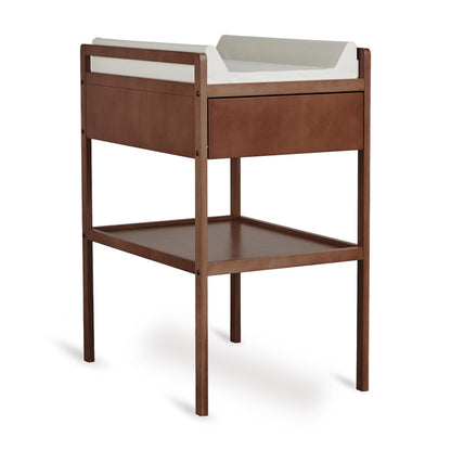 luiertafel met lade mori, walnut - QUAX