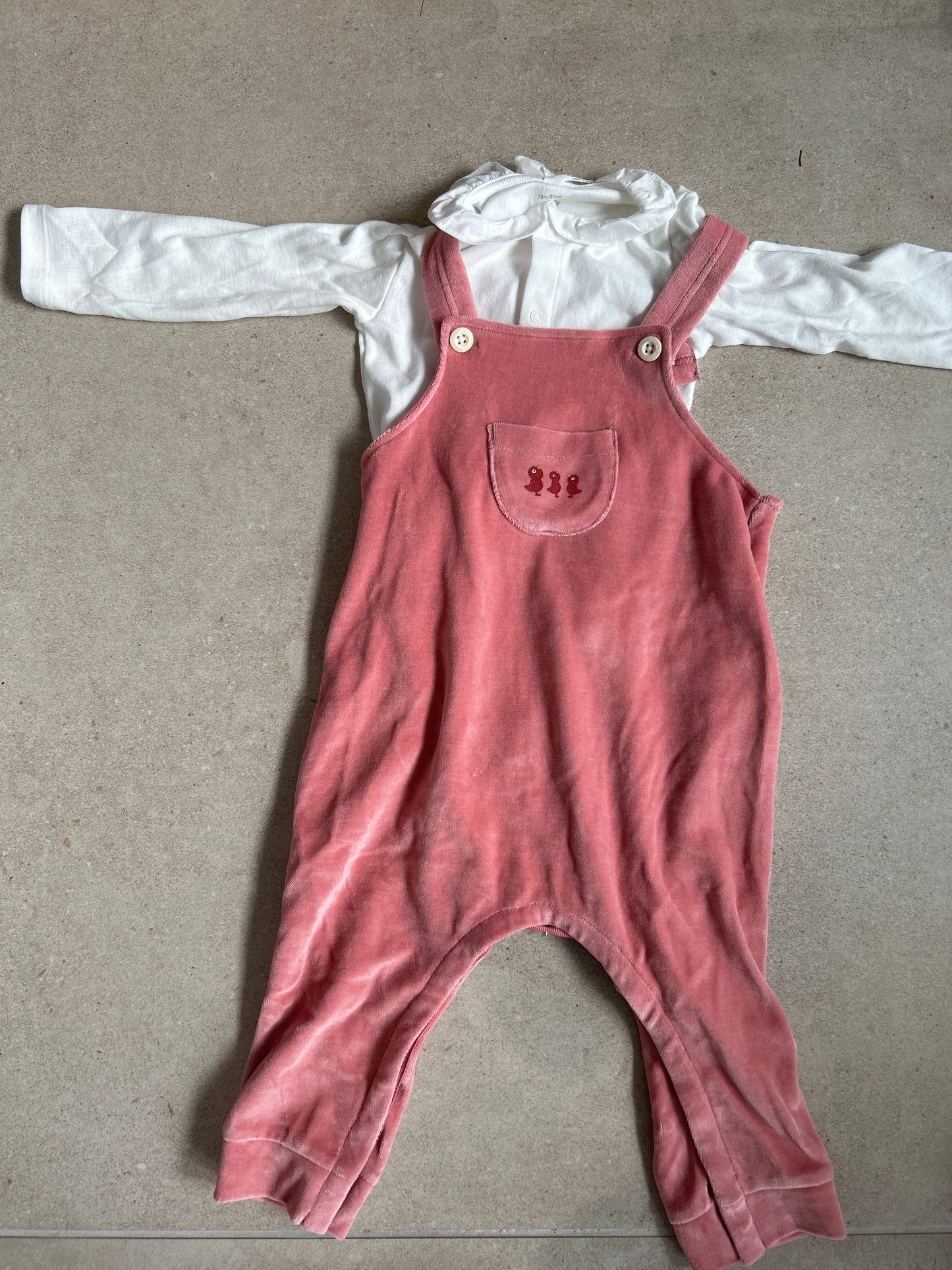 salopette set velours, rosewood - PETIT BATEAU