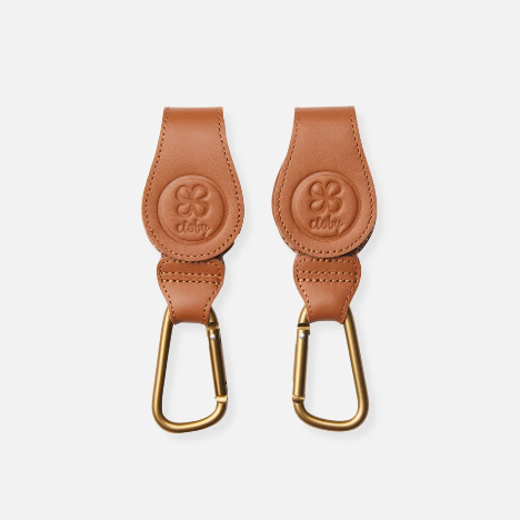 buggyhaken leder, bruin - CLOBY