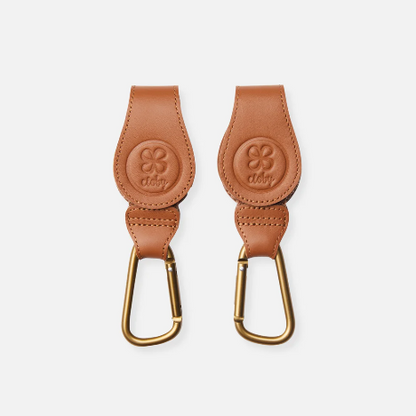 buggyhaken leder, bruin - CLOBY