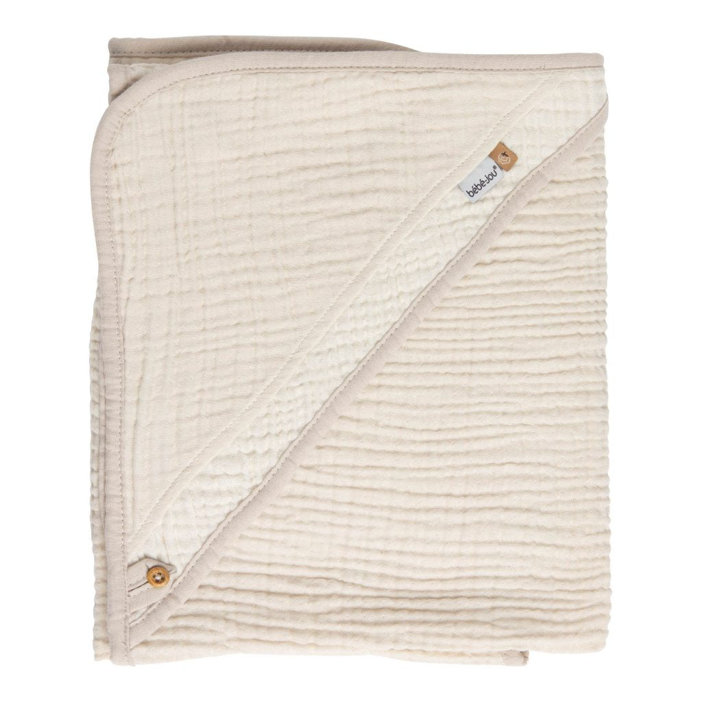 badcape pure cotton, sand - BEBE JOU