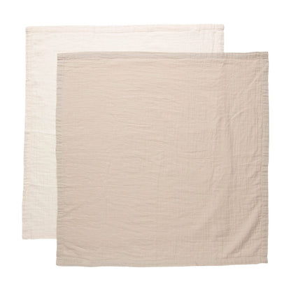 verzorgingsdoek, 2-pack, pure cotton sand - BEBE-JOU