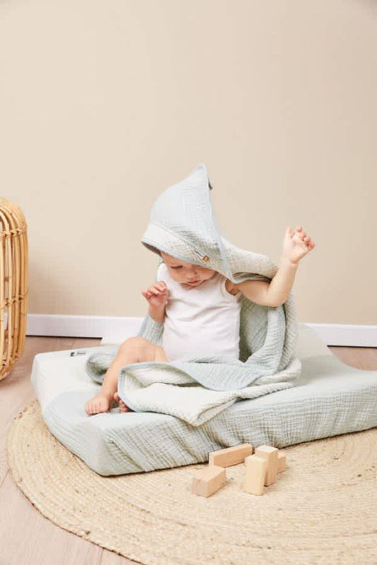 badcape pure cotton, green - BEBE JOU