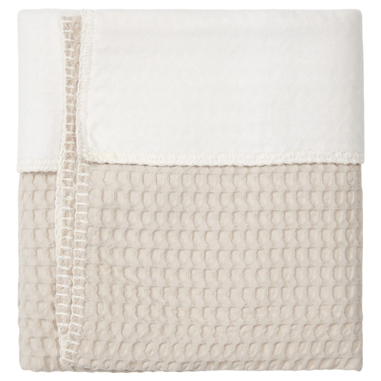 wiegdeken amsterdam cotton fleece, sand - KOEKA