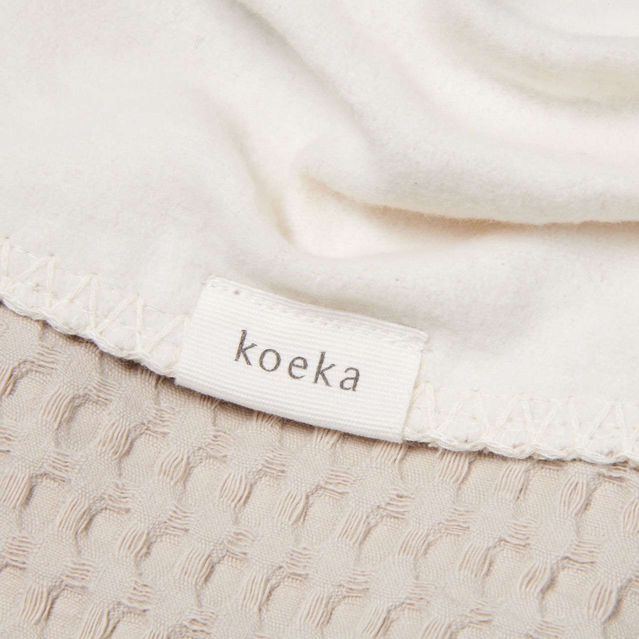 wiegdeken amsterdam cotton fleece, sand - KOEKA