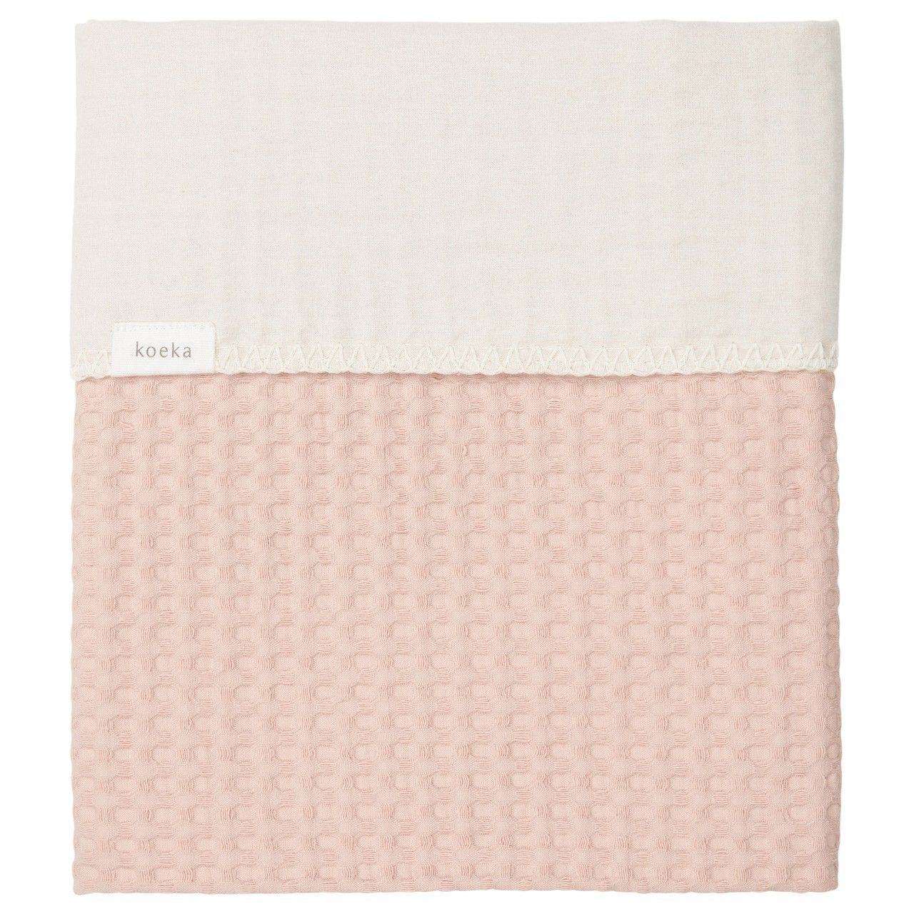 ledikantdeken antwerp flanel, rosa salt/pebble - KOEKA