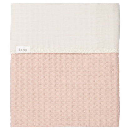 ledikantdeken antwerp flanel, rosa salt/pebble - KOEKA