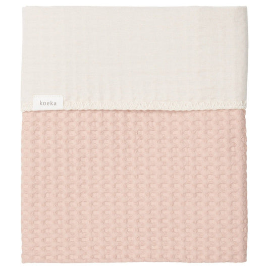 ledikantdeken antwerp flanel, rosa salt/pebble - KOEKA